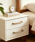 Champagne Bronze Cabinet Pulls 5 Inch Hole Center 128mm Dresser Drawer Handles 30 Pack on white nightstand