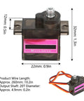 5 Pack Heavy Duty 9g Micro Servo Motor Featuring Upgraded Metal Gears And Double Ball Bearings For Rc Trucks Boats Helicopters And Crawlers Built Like A Tank With Kickass Torque And Zero Lag, showing dimensions and wiring.