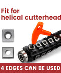 Carbide Insert Set For Helical Cutter Heads 15x15x2.5mm 30 Degree R150 4R0.5 10 Pack Woodworking Replacement Blades close-up