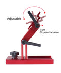 Workhorse Aluminum Alloy Sharpening Jig For Bench Grinders Adjustable Angle Tool Rest with visible adjustable arm and locking mechanism.