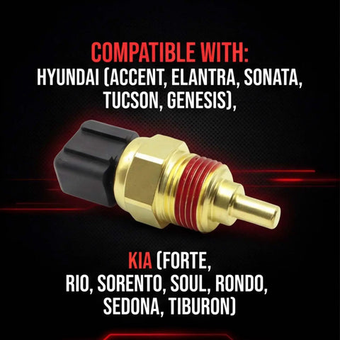 Top Shelf Engine Coolant Temperature Ect Sensor Direct Fit Replacement For Hyundai Kia Accent Elantra Sonata Tucson Forte, yellow and black.