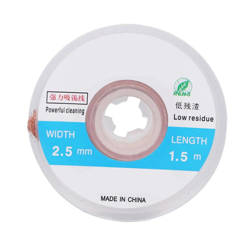 Five Pieces Copper Solder Wick for PCB and BGA Cleaning Pro Grade Low Desoldering Wire 4.9 Feet Length Per Coil with Label
