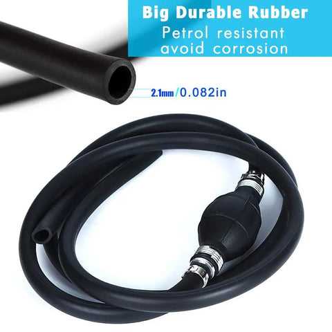 High Flow Siphon Pump Handheld Fuel Transfer Kit For Gasoline Diesel Water And Oils Portable Manual Siphon With 2M Hose shown