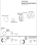 No Sweat Universal Deep Soak Bathtub Overflow Cover Slick Round Two Hole Replacement For Most Standard Tubs Heavy Duty Antique Bronze 50 Pack assembly instructions and parts diagram.