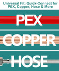 Heavy Duty 50 Pack Dual Outlet Compression Stop Valve Half Inch Fip X 3 8 Od To 3 8 Od 1 4 Turn Angle Shut Off Handle Water Supply Valve For Bidet Sink Washer Super Easy Hookup PEX Copper Hose Quick-Connect Fittings