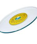 Large Lazy Susan Turntable With Swivel Assist Base Round Rotating Serving Tray For Kitchen Dining Parties And Weddings, glass top