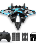 Top view of Easy To Fly For Kids And Adults Remote Control Plane With Gyro Stabilization Altitude Hold 3D Stunts, remote and accessories.
