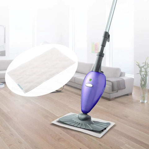 Eight Pack Replacement Steam Mop Pads For OApier S5 S6 S15 S1 S4 S12 And Light N Easy S3101 mop with pad on wooden floor