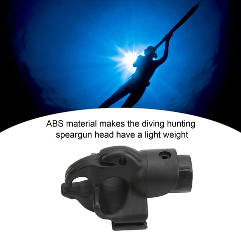 Ultra Lightweight Spearfishing Muzzle For Speargun Beefy High Strength ABS Build with diver silhouette background
