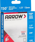 Badass Heavy Duty T50 Staples 1/2 Inch Leg Length And 3/8 Inch Crown For Upholstery And Construction Work Pack Of Two With 1250 Count Each For Real Deal DIY Pros And Craft Lovers, packaged box view.