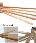 Oak Wood Towel Rail Dryer With Five Arms Holds Five Towels Folding Arms For Compact Storage Handcrafted In Renewable Oak