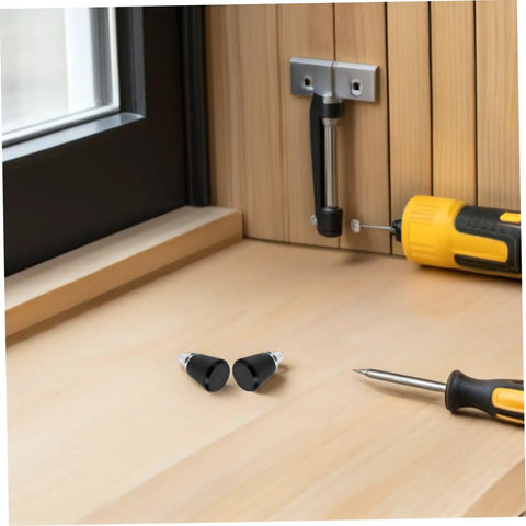 Top Shelf 4 Pack Spring Plunger Pins Metal Universal Fit For Industrial Machine Tools With Smooth Ball End Action And Secure Locking For Tricky Mechanical Assembly Jobs That Hit The Spot Perfectly placed on a wooden work surface.