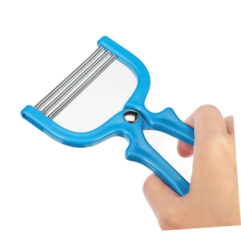 Facial Hair Remover Tool Set Stainless Steel Spring Threading Epilator 4 Pieces Manual For Women With ABS Handle Portable On The Go Use On Neck And Face For Eyebrow And Facial Hair Removal Travel Ready, blue ABS handle