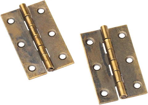 Bronze Decorative Wooden Box Hinge Set 2 Pieces For Small Cabinets And Drawers Jewelry Box Hardware Vintage Butt Hinge 50x28mm