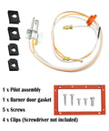 Pilot And Igniter Assembly Replacement Kit For Natural Gas Water Heaters Compatible With Rheem And GE, showing components and screws