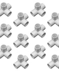 1 Inch PVC Fittings 4 Way 12 Pack Heavy Duty Furniture Grade Elbow Connector For DIY Furniture Frames Shelving UV Resistant Compatible With 1 Inch Schedule 40 PVC Pipe