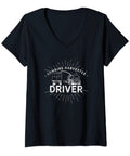 Black V-neck Funny Combine Harvester Driver T Shirt For Women V Neck Harvesting Machine Design Dope Farm Life Tee With Threshing Theme Great Gift Idea For Fans Of Farming And Country Living