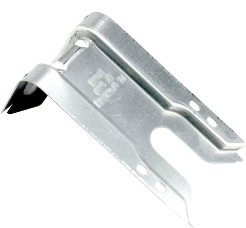 Metal WB02K10254 WB02K10020 range anti tip bracket with mounting holes, used to secure stove to floor or wall.