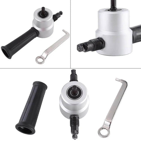 Workhorse Electric Power Double Head Sheet Metal Nibbler Cutting Tool Kit for steel and aluminum with handle and wrench