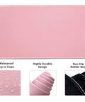 4-In-1 Memory Foam Keyboard Wrist Rest And Large Mouse Pad Desk Mat Set Pink Ergonomic Cozy Hand Cushion For Home Office