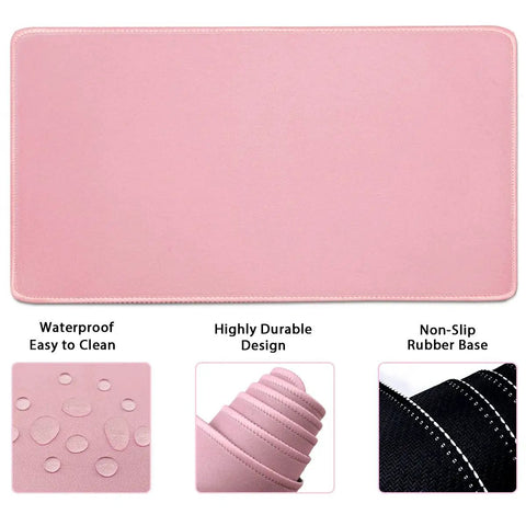 4-In-1 Memory Foam Keyboard Wrist Rest And Large Mouse Pad Desk Mat Set Pink Ergonomic Cozy Hand Cushion For Home Office