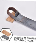4 Piece Garden Hoe Head Fixer Replacement Parts Kit With Iron Pin And Wooden Handle For Pro Grade Yard Work Easy Install Durable Hoe Heads Compatible With Most Garden Hoes showing metal fixture alongside wooden handle piece.