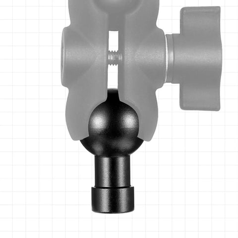 Durable Aluminum 17mm Ball Head Mount With A One Quarter Inch Twenty Screw, Universal Adapter for versatile setups.