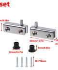 Stainless Steel Glass Door Pivot Hinge With Magnetic Catch Closures And Clamp Set For 3 To 6mm Glass Doors hardware set details