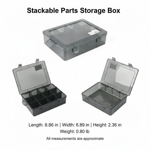 Stackable Storage Bin With Lid For Small Hardware Like Screws Nuts Bolts And Fasteners Compact Plastic Organizer For Garage And Workshop