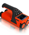 Fully Automatic Handheld Stud Finder And Wall Scanner For Concrete Metal And Rebar Detection With Bullseye Accuracy, orange and black design.