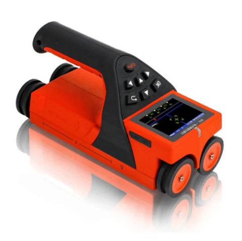 Fully Automatic Handheld Stud Finder And Wall Scanner For Concrete Metal And Rebar Detection With Bullseye Accuracy, orange and black design.
