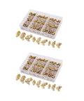 Grease Nipple Kit 290-Piece Metric Brass Hydraulic Fittings Assortment With Straight 90 Degree And 45 Degree Zerk Angles