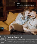Couple using laptop to control 2-Gang Smart Wi-Fi Light Switch With Neutral Wire Required, Works With Alexa And Google Home, No Hub Needed