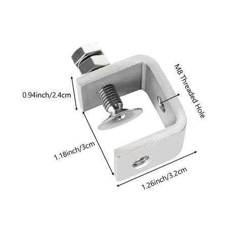 8 Pack 1 Inch C Clamp Set, Heavy Duty 304 Stainless Steel Tiger Clamps With M8 Threaded Hole, Wide Jaw Opening I Beam Design