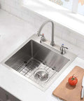 18x18 Inch Drop In Bar Sink For Small Kitchens And RVs, 16 Gauge 304 Stainless Steel Single Bowl With Bottom Grid, Brushed Finish