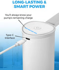 Close-up of Foldable Water Dispenser for 5 Gallon Bottles With USB Charging and Auto Switch showing Type-C interface and charge display.