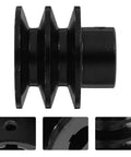 Top Tier Double Groove V Belt Pulley Replacement For Gas Engine Water Pumps showing black cast iron sheave with 19 mm shaft keyway.