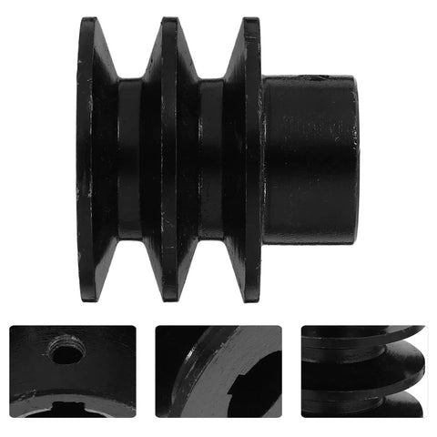 Top Tier Double Groove V Belt Pulley Replacement For Gas Engine Water Pumps showing black cast iron sheave with 19 mm shaft keyway.