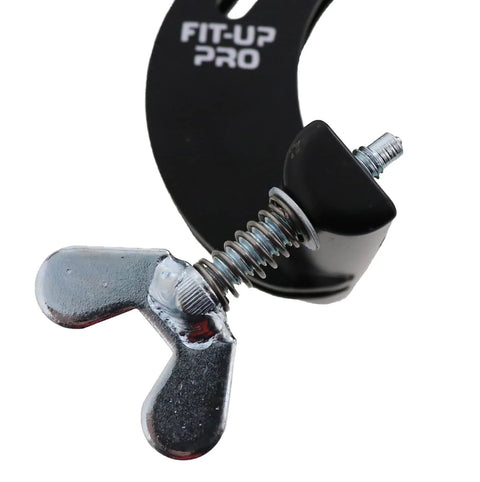 Fit-Up Pro PDQ pipe clamp for 1–3 in pipes; black body with silver screw