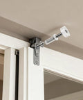 Installed Bi-Fold Door Top Roller Guide Wheel Set, showcasing spring loaded nylon wheel with metal shaft for closet doors.