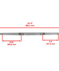Rear axle shaft bearing housing carrier hub; metal rod with spline ends, 34.75 in long.