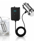 Portable Handheld Ultrasonic Cleaner, Smooth 40KHz Deep Clean For Rings Glasses And Fresh Produce, 120W Smart Digital Timer with stainless steel tank in beaker.