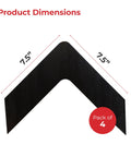 V Shape Rug Corner Grippers 4 Pack For Indoor And Outdoor Rugs Keep Edges Flat Stop Curling No Slip Grip; dimensions 7.5 x 7.5 inches