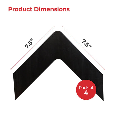 V Shape Rug Corner Grippers 4 Pack For Indoor And Outdoor Rugs Keep Edges Flat Stop Curling No Slip Grip; dimensions 7.5 x 7.5 inches
