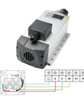 6.0kW CNC Spindle Motor With ER32 Quick Change System, heavy duty design with wiring connections for CNC applications.