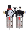 Pro Grade Heavy Duty Oil Water Separator FRL Combo For Air Compressors All In One Filter Regulator Lubricator 1/4 Inch 3/8 Inch And 1/2 Inch Connections Easy Install BFC2000 3000 4000 Series Compatible product image