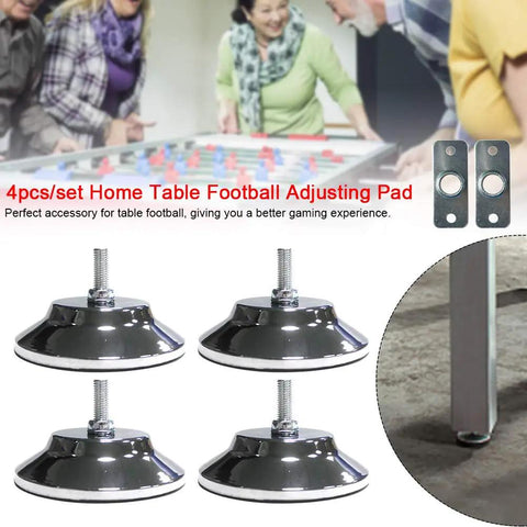 Heavy Duty 5 Inch Metal Leveling Feet For Pool And Foosball Tables Adjustable Game Table Leg Risers set of four for stability.