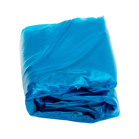 Kick Back On This Hella Comfy Clear Inflatable Sofa Chair For Two Portable Twin Size air mattress couch packed in a blue rolled form.