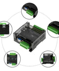 Industrial PLC Control Board With 24V DC Supply, Relay Output, Online Monitoring, shown with multiple connection ports