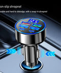 Six Port Usb C Car Charger With Led Voltage Display PD QC3 Fast Charging Plug Into Any Cigarette Lighter With Digital Display